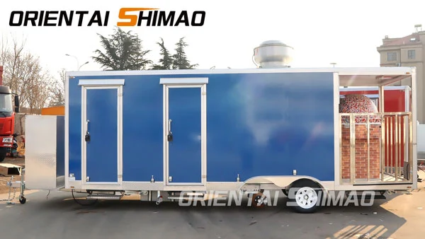 Trailer makanan oriental shimao-square dengan oven pizza