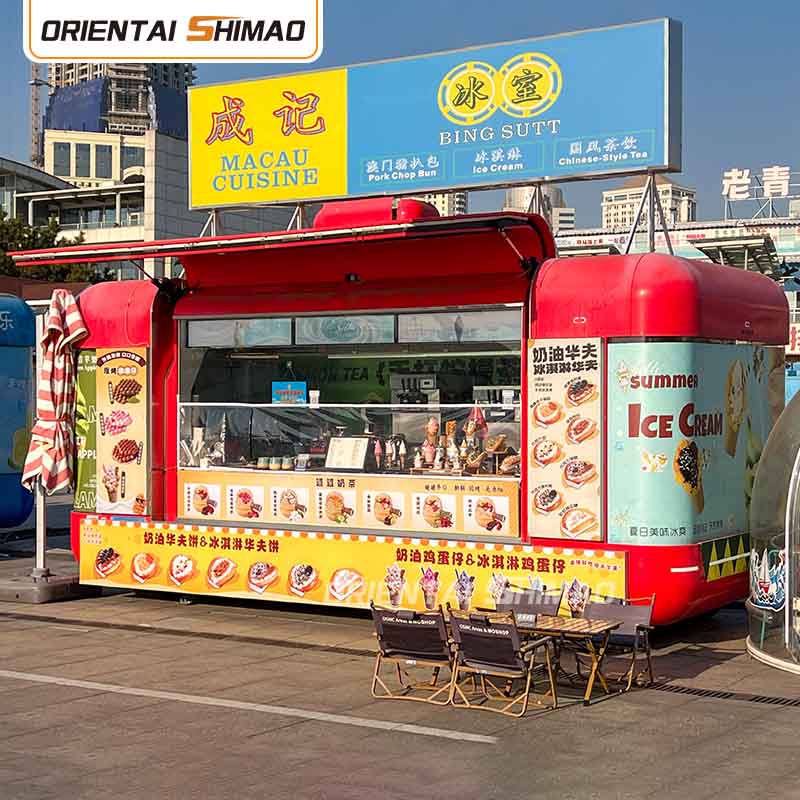 Gerobak Makanan Penutup Dapur Bergerak Gerobak Makanan Jalanan Katering Makanan Trailer Truk Makanan