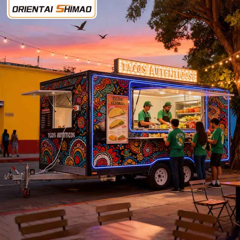Trailer Katering Seluler Gerobak Hot Dog Makanan Jalanan Truk Makanan Trailer Makanan Lengkap
